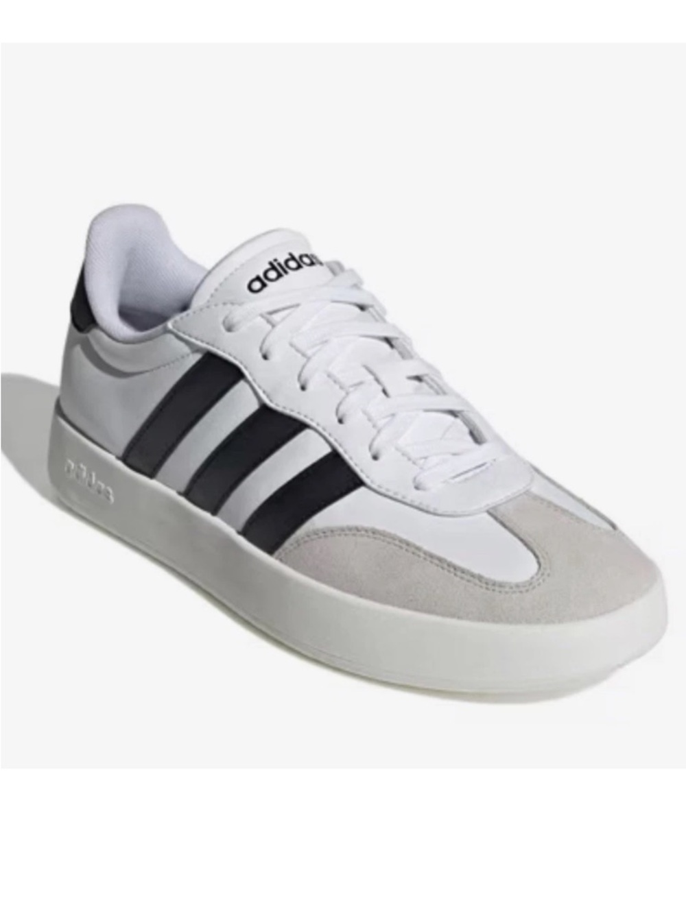 Adidas Barreda White and Black Court-Style Sneaker